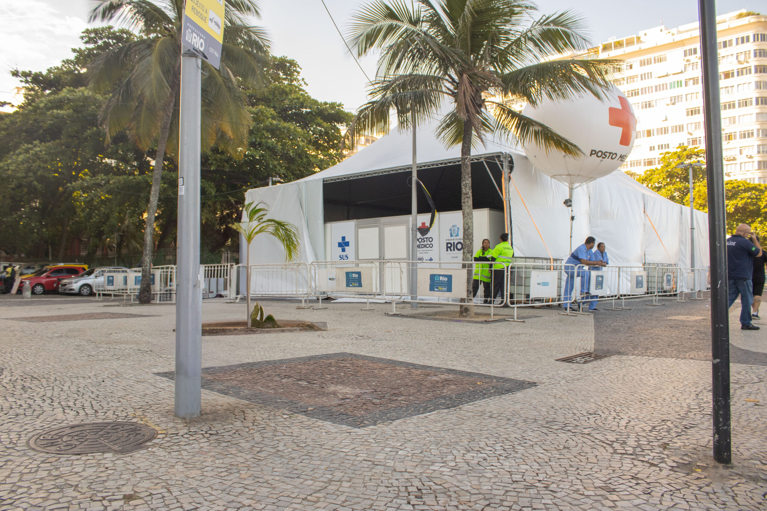 Medical station set up near the beach for Lady Gaga’s concert